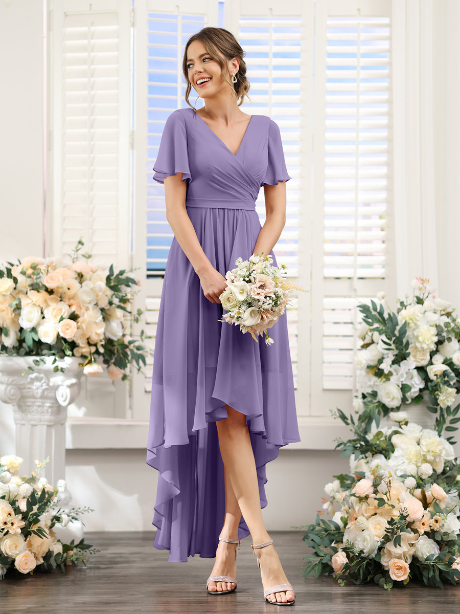 Odette Lilac back view bridesmaid dress