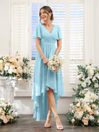 Odette Sky Blue back view bridesmaid dress