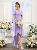 Odette Lilac front view bridesmaid dress