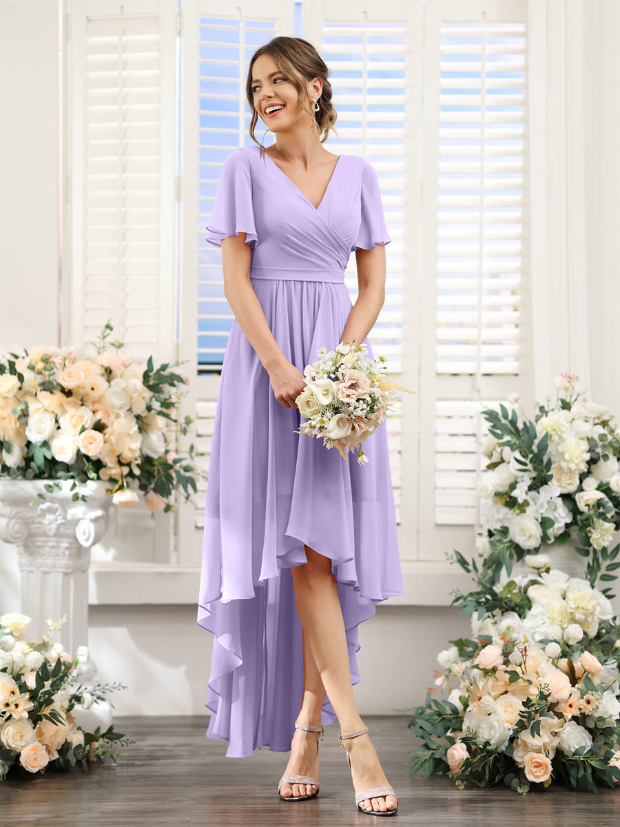 Odette Lilac front view bridesmaid dress