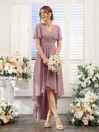 Odette Mauve front view bridesmaid dress