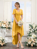Odette Gold front view bridesmaid dress