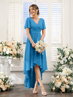 Odette Ocean Blue front view bridesmaid dress