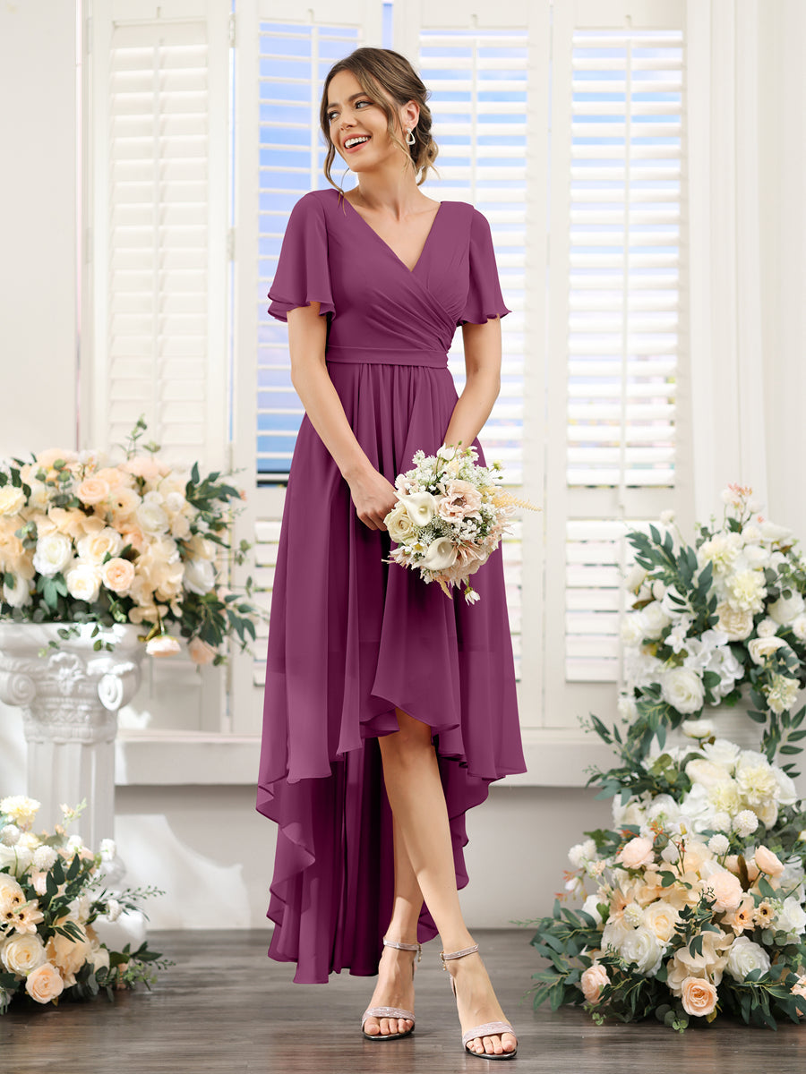Odette Orchid front view bridesmaid dress