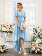 Odette Sky Blue side view bridesmaid dress