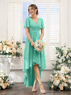 Odette Pool Blue back view bridesmaid dress