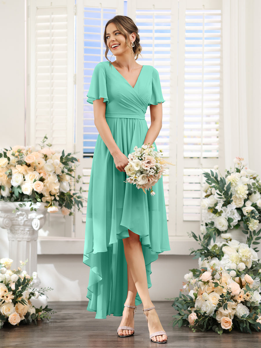 Odette Pool Blue back view bridesmaid dress