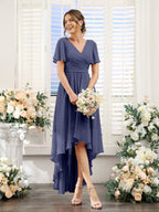 Odette Dusty Blue back view bridesmaid dress