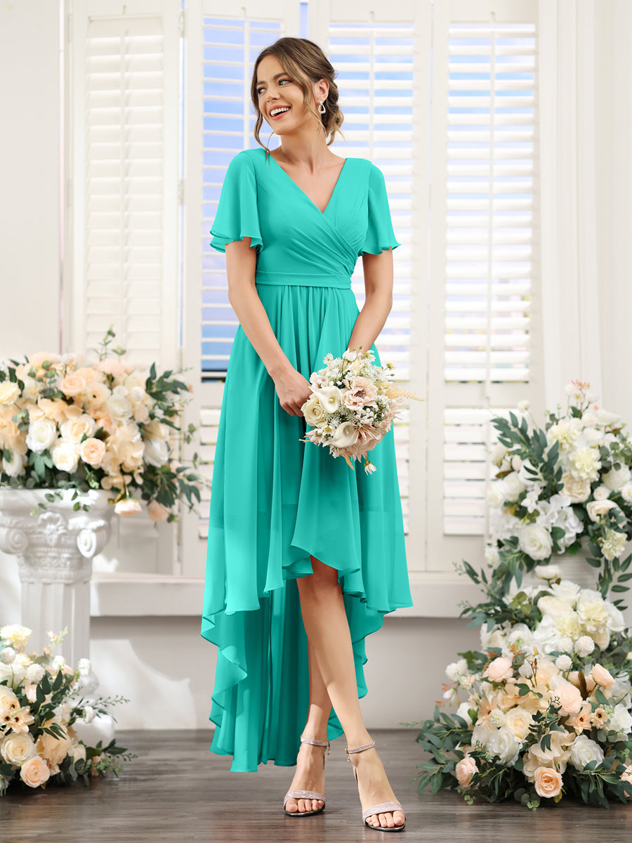 Odette Turquoise back view bridesmaid dress