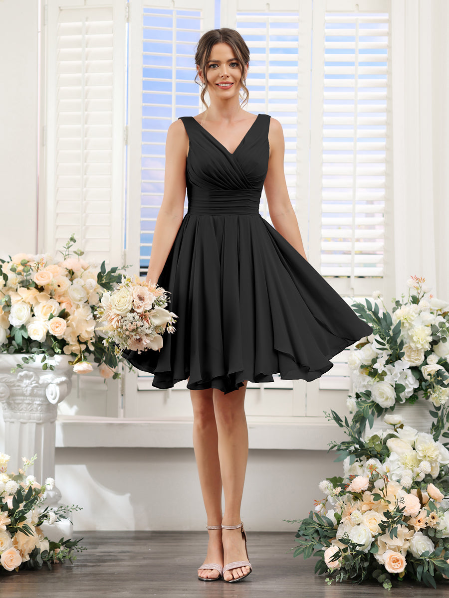 Herminia Wren Black front view wedding guest dress