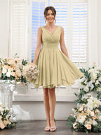 Herminia Wren Champagne back view wedding guest dress