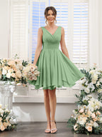 Herminia Wren Sage Green back view wedding guest dress