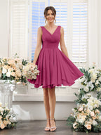Aveline Fuchsia back view bridesmaid dress