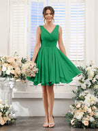 Aveline Forest Green front view bridesmaid dress