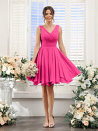 Herminia Wren Hot Pink front view wedding guest dress