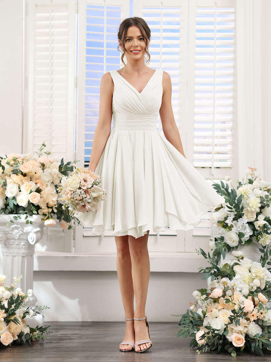 Aveline Ivory back view bridesmaid dress