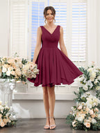 Herminia Wren Burgundy side view wedding guest dress