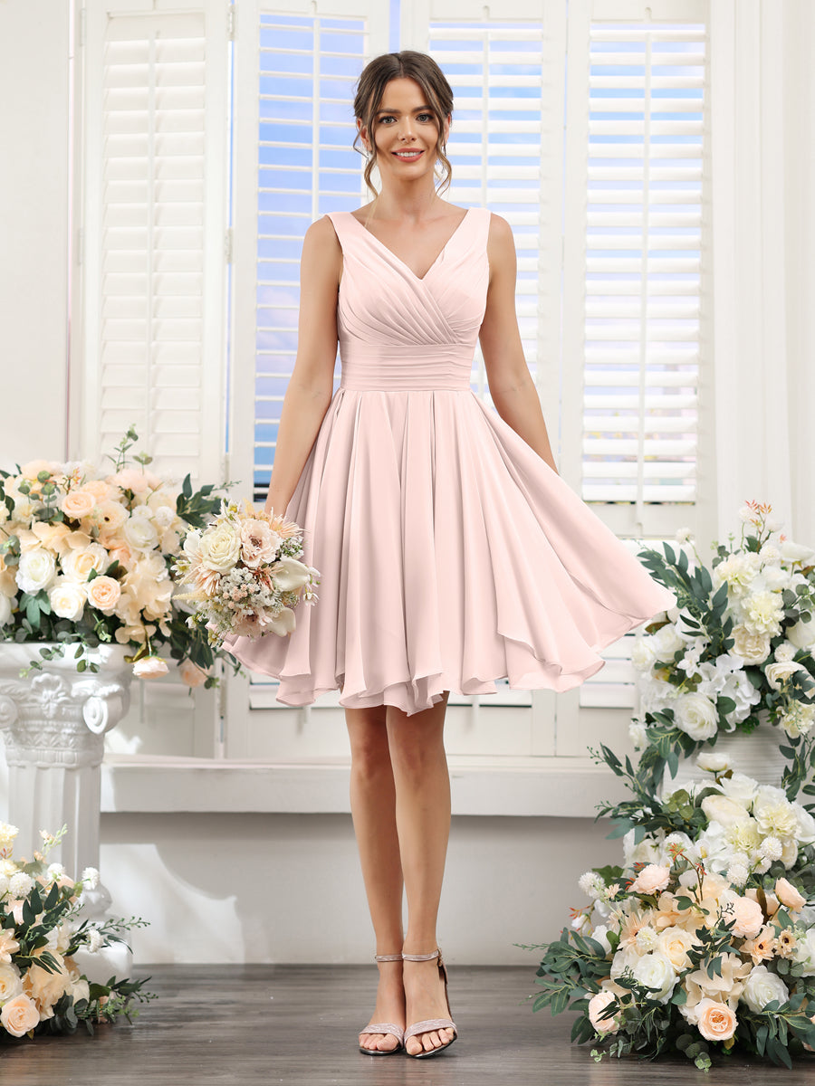 Aveline Pearl Pink back view bridesmaid dress