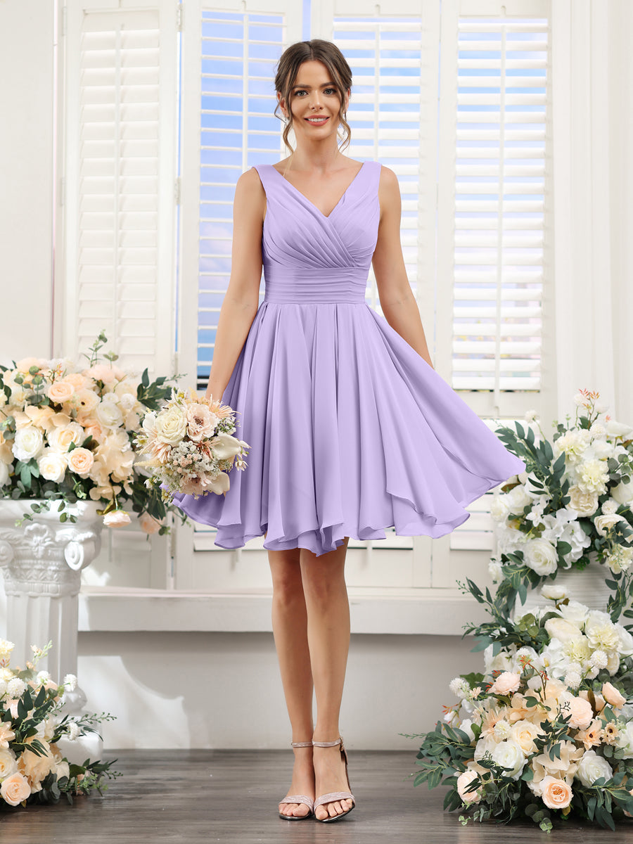 Herminia Wren Lilac front view wedding guest dress