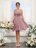 Aveline Mauve front view bridesmaid dress