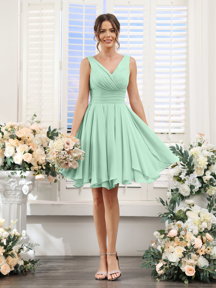 Herminia Wren Mint Green front view wedding guest dress