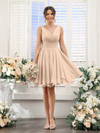 Aveline Peach front view bridesmaid dress