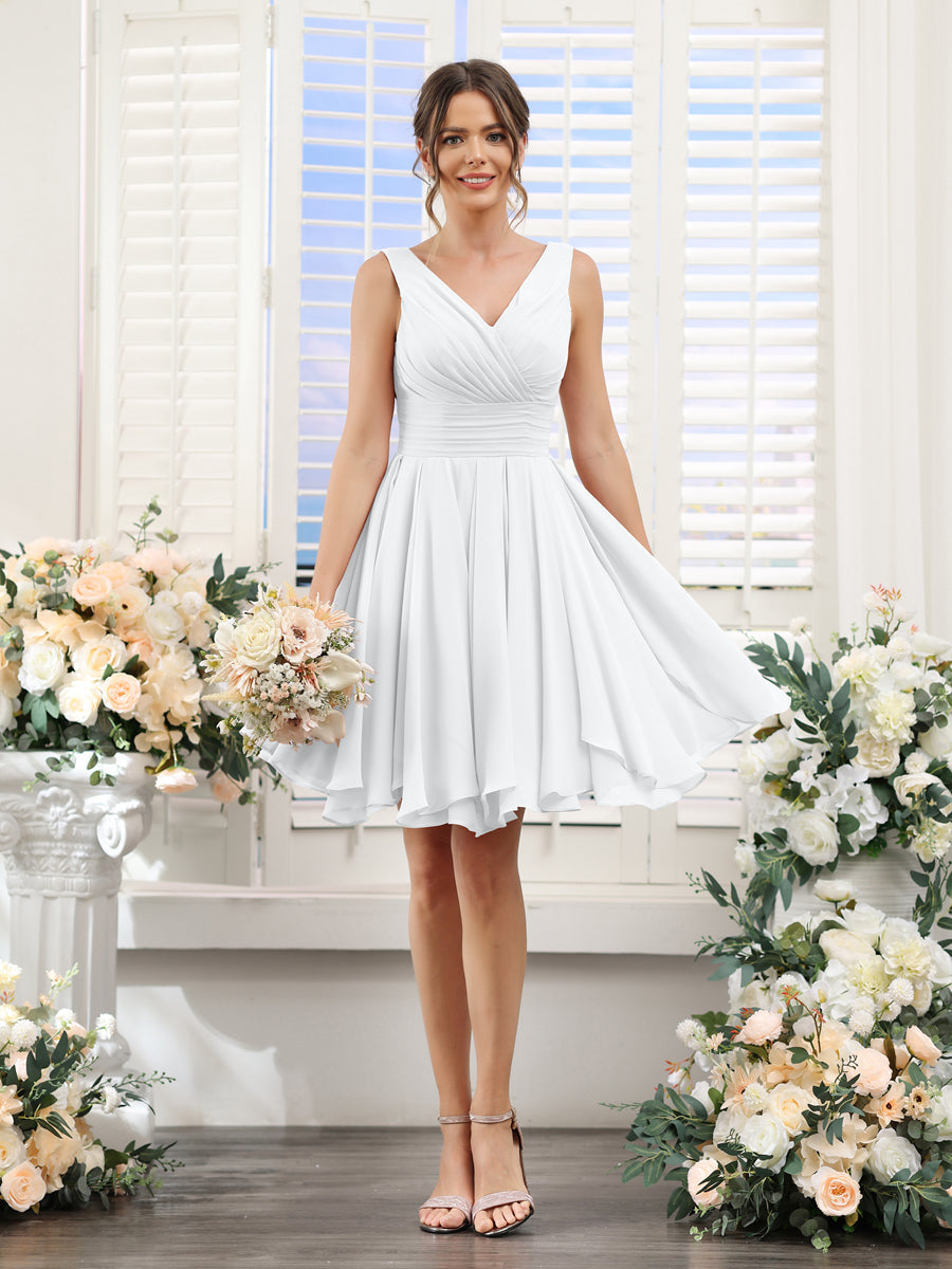 Herminia Wren White front view wedding guest dress