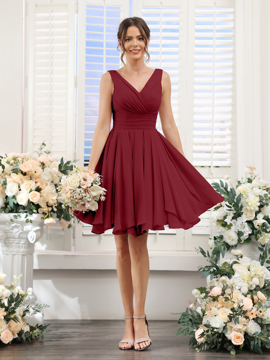 Herminia Wren Burgundy back view wedding guest dress