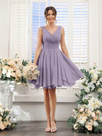 Aveline Wisteria front view bridesmaid dress