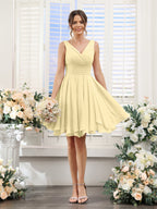 Herminia Wren Yellow front view wedding guest dress