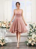 Amelise Dusty Rose front view wedding guest dress