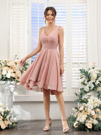 Amelise Dusty Rose fabric detail wedding guest dress