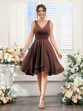Amelise Brown front view wedding guest dress