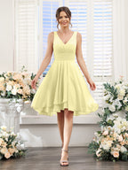 Amelise Daffodil front view wedding guest dress