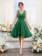 Amelise Emerald front view wedding guest dress