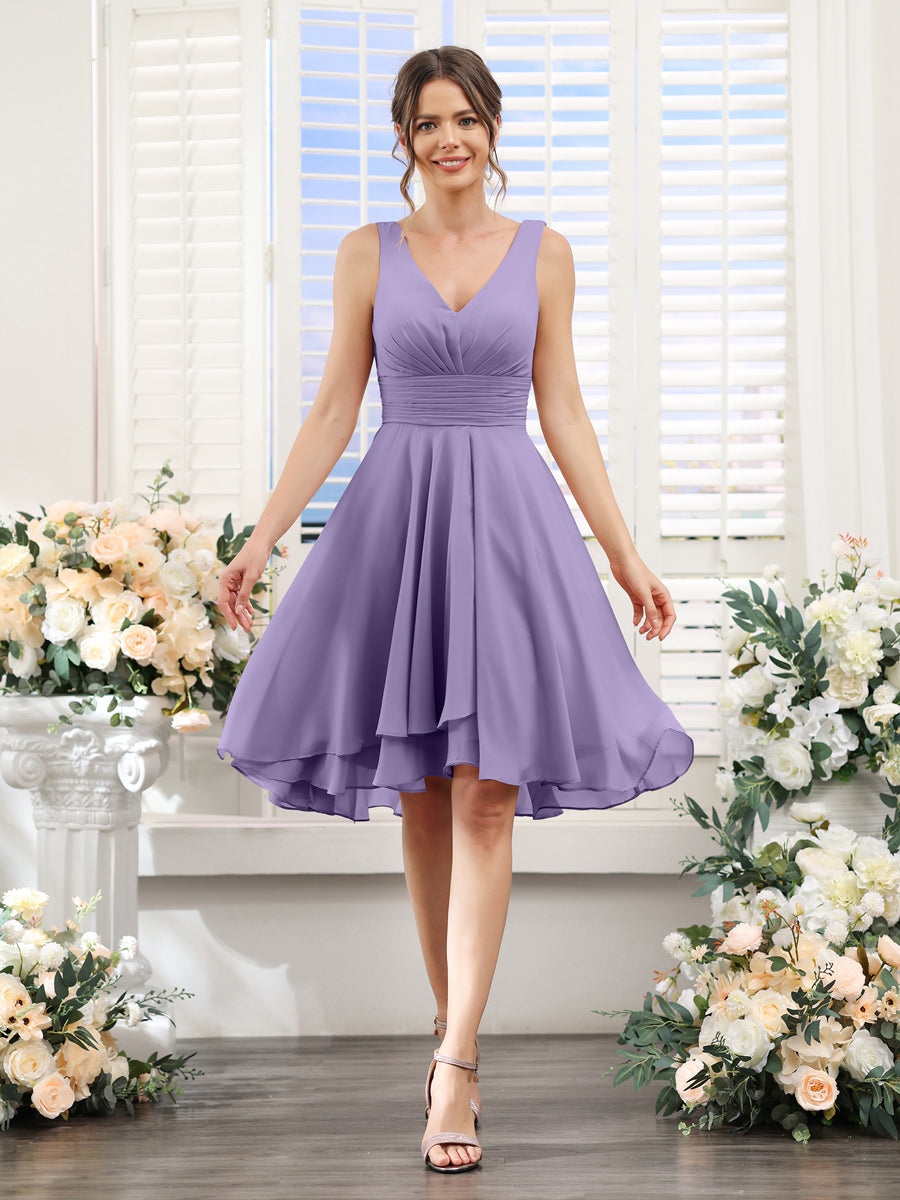 Amelise Lilac back view wedding guest dress