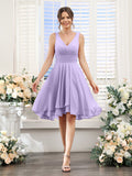 Amelise Lilac front view wedding guest dress