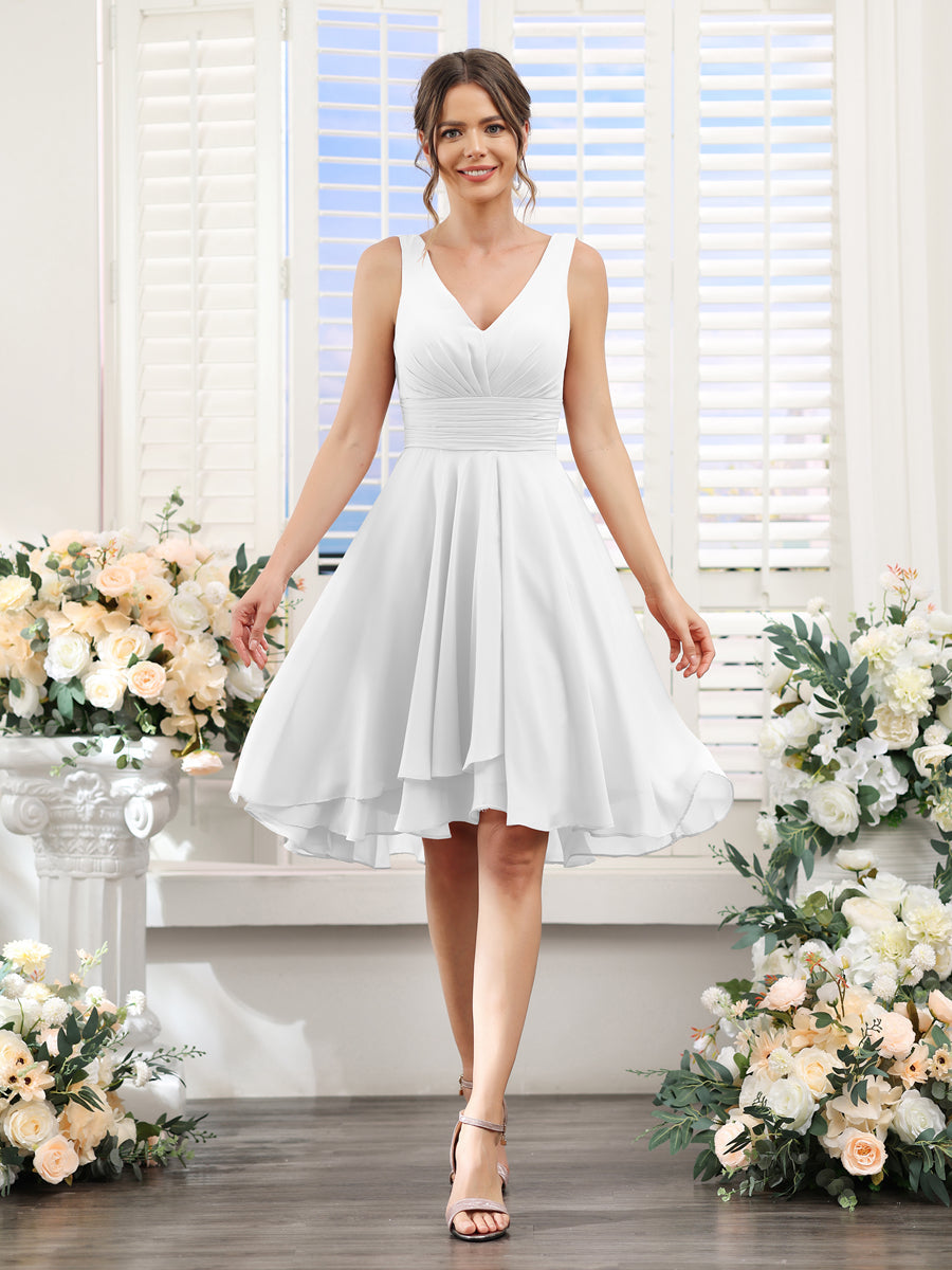 Amelise Ivory front view wedding guest dress
