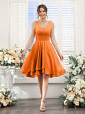 Amelise Orange front view wedding guest dress