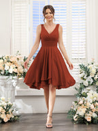 Amelise Rust front view wedding guest dress