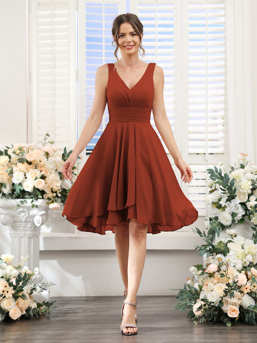Amelise Rust front view wedding guest dress
