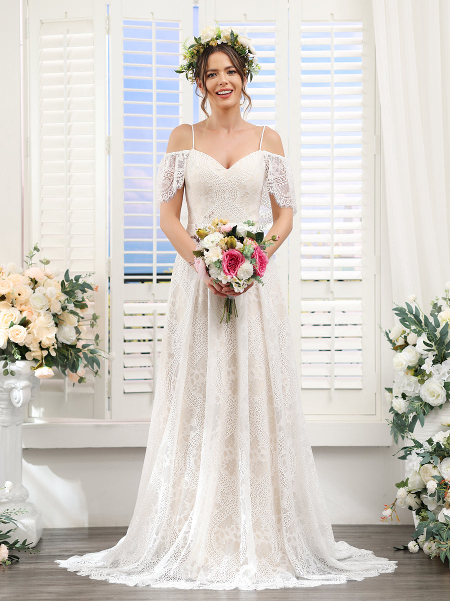 Lucasta ivory front view wedding dress