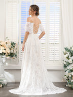 Lucasta ivory back view wedding dress