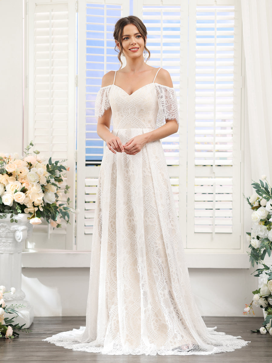 Lucasta ivory side view wedding dress