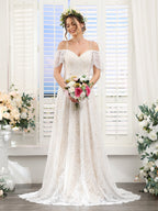 Lucasta ivory fabric detail wedding dress