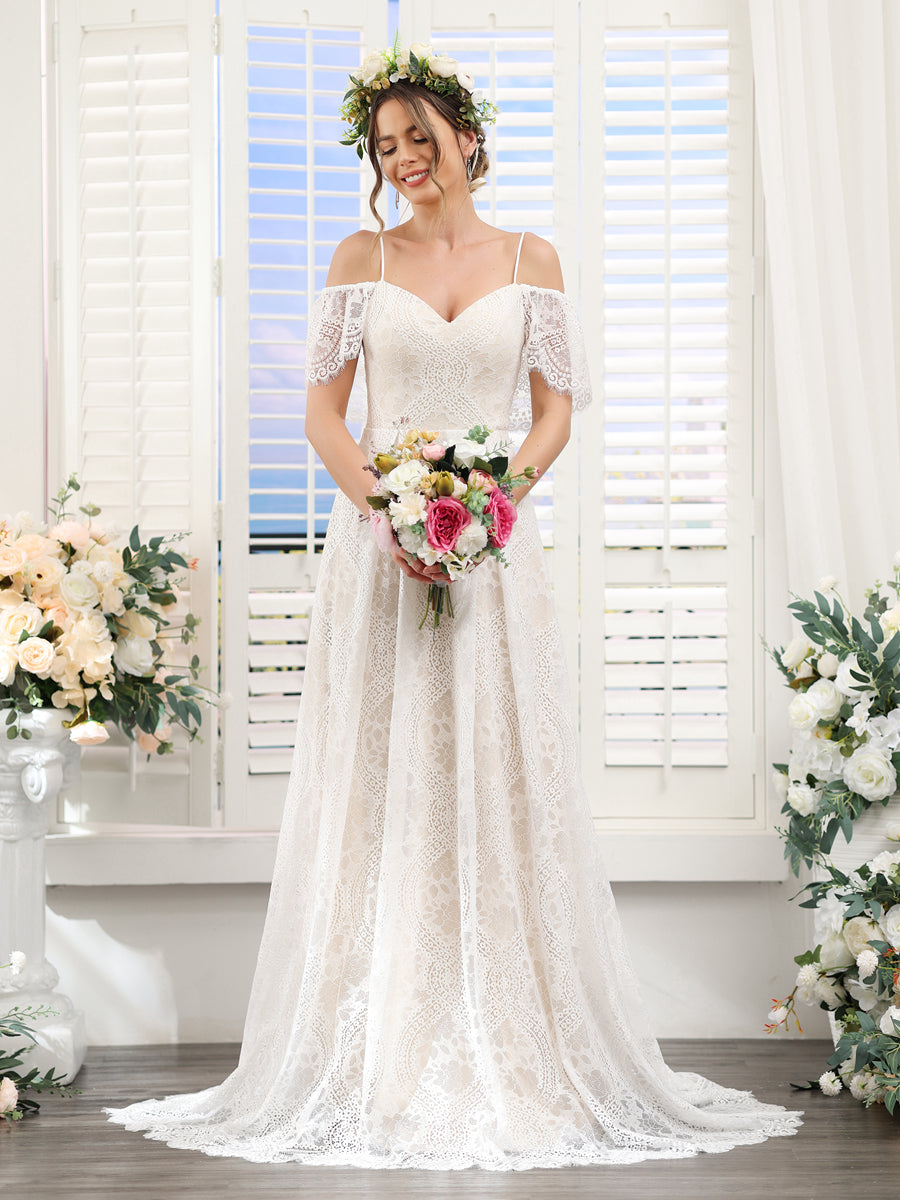 Lucasta ivory fabric detail wedding dress