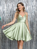 Mirelle sage green front view homecoming dress