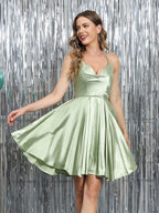 Mirelle sage green front view homecoming dress