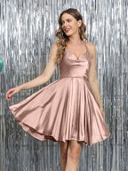 Mirelle mauve front view homecoming dress