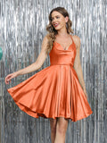 Mirelle orange front view homecoming dress
